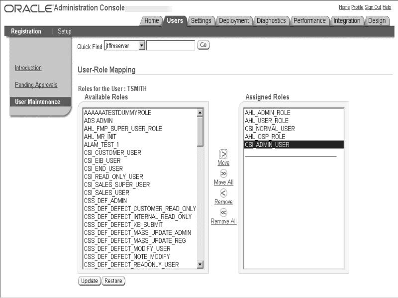 User-Role Mapping Page 4. 2-94 To set up advanced properties, click the Settings secondary tab. Click the Settings subtab.