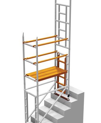ASSEMBLY INSTRUCTIONS - 2.5-3.5m platform height Complete steps 1-3 first (page 8) STEP 4 STEP 5 STEP 6 Install 2 diagonal braces on the lowest possible position on the walkthrough frames.