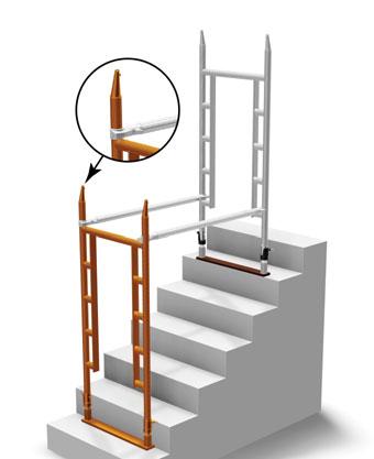 0m platform height Complete steps 1-3 first (above) STEP 4 STEP 5 STEP 6 Now install 2 diagonal braces on the lowest possible position on the walkthrough frames.