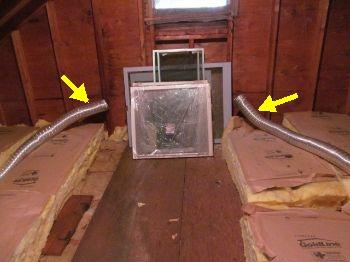Chimney Cracks observed Attic Plumbing Electrical Exhaust fan outlets Attic light observed Bathroom exhaust fans terminate in the attic Flashing Insulation Condition Ventilation Bathroom exhaust fans