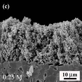 The microstructures of the resulting electrodes are shown in Figure 4-7.