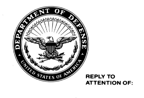 DEPARTMENT OF THE ARMY CORPS 