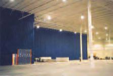 STATIONARY FLOOR-TO-CEILING PARTITIONS This noise-reducing partition uses a combination of absorber and clear view noise barrier panels and includes a Clearflex strip curtain option for