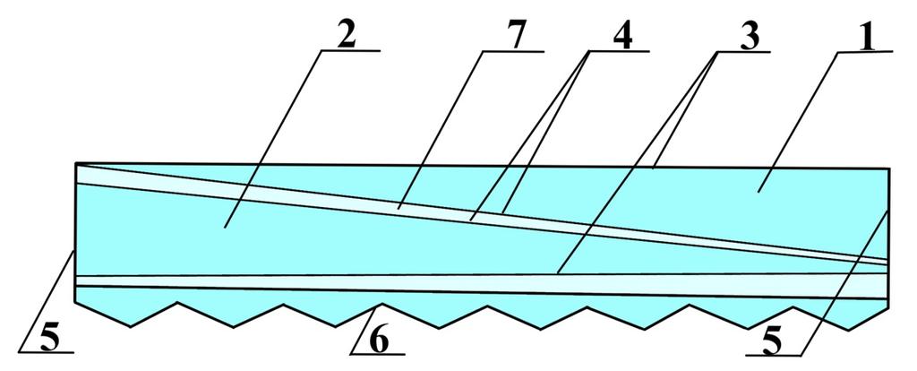 Fig. 1. Cross-section of acrylic solar concentrator The principle of operation of the solar concentrator is based on the phenomenon of total internal reflection.