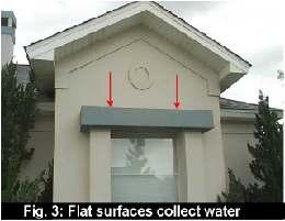 Large flat areas, such as a parapet wall, can be capped with metal and sealed.