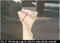 This extreme expansion and contraction can fatigue the sealant joints around the chimney and cause cracks or gaps to form around the edge of the stucco where the stucco terminates into the chimney