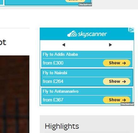 products Google displays ads based on skyscanner s