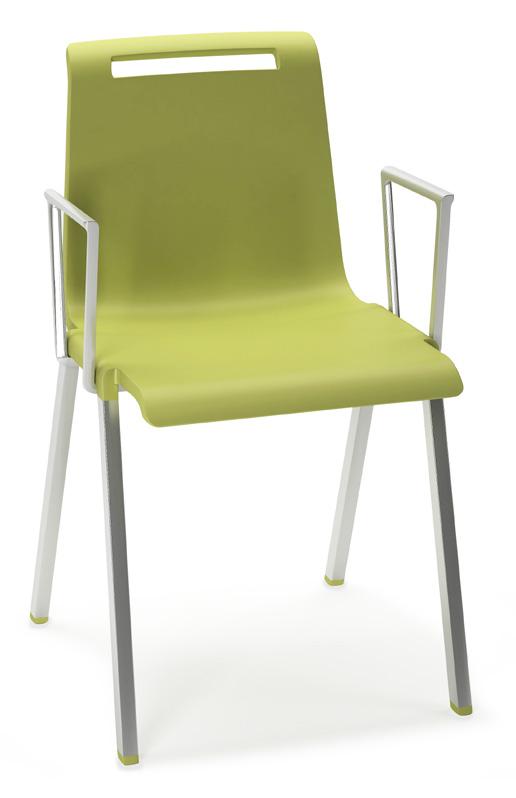 Aluminum finish PU integral back and seat Internal skeleton, injected aluminium Different arm choices (check accesories) Aluminium frame seat