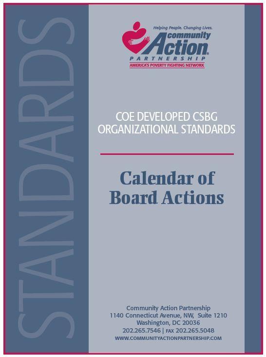 More great resources for governing boards on Organizational Standards Calendar of Required Actions a checklist that lists the Organizational Standards that relate to the governing board by time frame