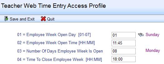 The employee number, name and applicable function line number Reason for employee and/or function line non selection Total records excluded Total records selected TIMESHEET ENTRY WEB SET UP