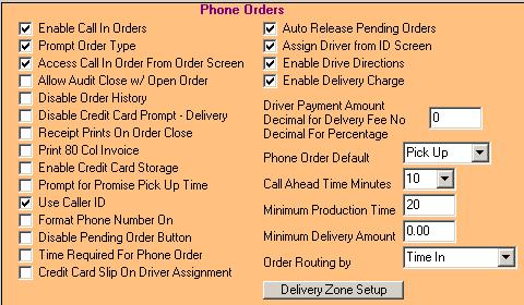 MicroSale Version 9 Register Options for Phone Orders Register Options are configured on a per-terminal basis.
