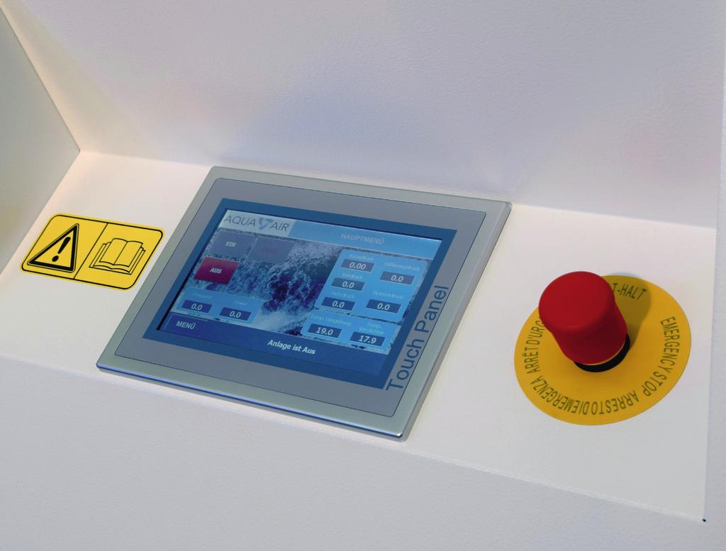 8 Controlled to success with the innovative AQA_AIR Management AQA_AIR Management offers :: An optimal human-machine interface, depending on the version via the comfortable touch panel, the PC, the