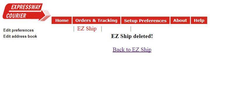 Delete an EZ Ship (cont.