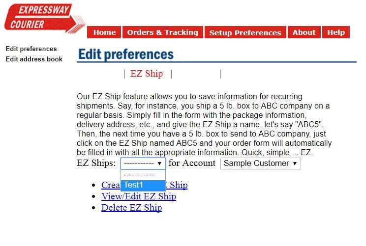 EZ Ship - Delete Delete an EZ Ship: (1) From the EZ Ship menu,