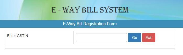 Then the user will be redirected to the e-way Bill Registration Form. The registration form is shown below.