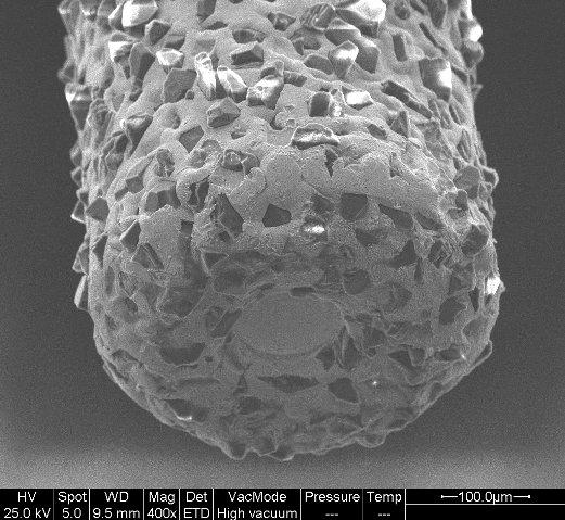 SEM images of electroplated diamond tools Grinding distance[mm] 35, 3, 25, 2, 15, 1, : Measurements : Mean values 18,15mm 5, 2,325mm.5 g/l 1 1.5 1. g/l 2 2.