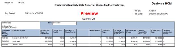 You can access the report in the following features: My Pay Payroll, in the Overview and Pay Run Management tabs You can configure the following parameters when you run the report: Parameter Quarter