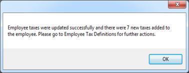 On the Employee Payroll Tax tab, the new