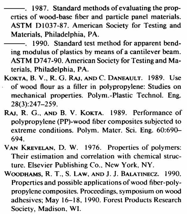 Geimer et al. COMPRESSION-MOLDED POLYPROPYLENE-WOOD COMPOSITES 169 polypropylene (Pp), and the specific gravity of the polypropylene (SGpp). We assume that the SG of the woody substance is 1.