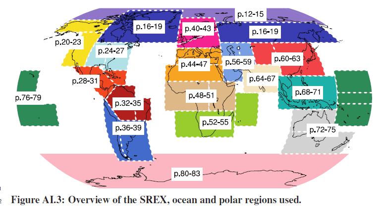 IPCC Regional Domains (AR5) SREX: Special Report on Managing the Risks of Extreme Events and
