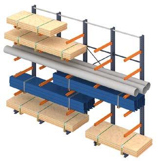 placed to provide stability, as well as overhanging arms on which the load is placed.