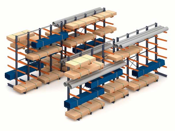 4 High-density Option to install the cantilever rack on mobile bases to compact space without losing direct access to the load.
