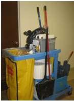 Storage and cleaning of housekeeping equipment Cleaning equipment shall be well maintained, clean and in good repair Cleaning carts: Should have a separation between clean and soiled items; Should