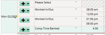 Comp Time vs Overtime Depending on your departmental policies, most overtime worked is accrued as Comp Time at a 1 ½ rate. You will enter the Comp Time on your timesheet on a per day instance. 1. Enter the hours worked for the day.