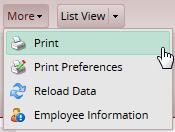 Printing the Timesheet You can print the information from all of the tabs in your Time Entry window. 1.