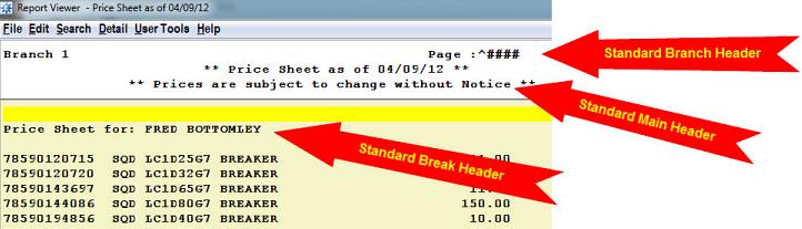 Assigning and Updating Prices Customizing Price Sheet Headers You can change the header on your price sheets, if needed, so they reflect the information you need to see regularly.