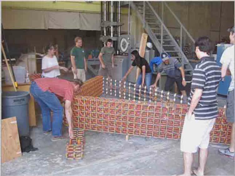 Figure 11: Students encountered new challenges when constructing and erecting the subassemblies. Week 9 or 10 -- K NEX Construction, monitoring, disassembly.
