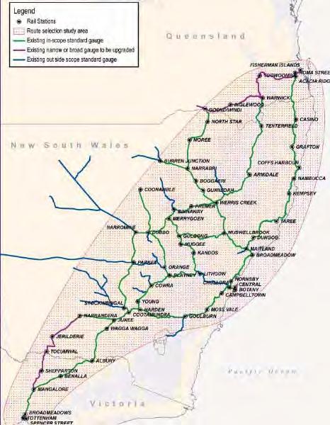 Much of the inland rail route exists Should link to grain rail system providing grain growers additional options