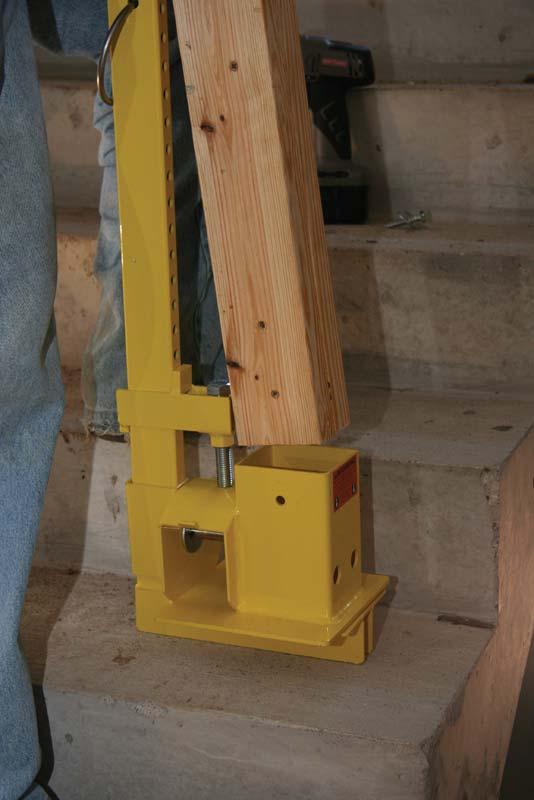 VersiShield Guardrail Clamping System Installation Procedures for Stair Rail Applications STEP ONE ASSEMBLE CLAMP AND POST Cut 2-2X4 studs using construction grade (stress grade) lumber to 42 inch