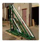 Conversely, a unit coming out of a wrapper or a horizontal assembly line can be tilted down to easily slide into a window dolly for easy transport to the shipping area.