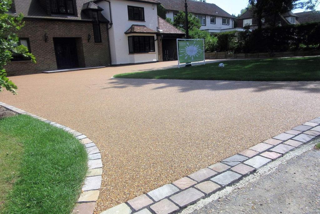 The surfacing may be applied to SuDS compliant bases and subbases, reducing the impact of urban development on flood risk and allowing water to flow into water courses.