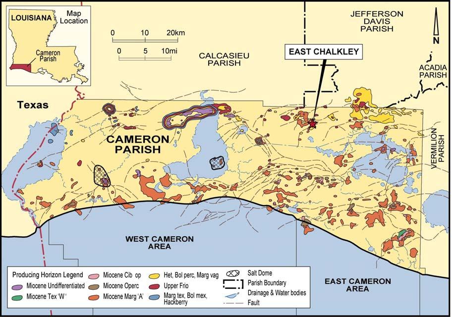 Drill-pipe Exploration Gas and oil/condensate Louisiana East Chalkley East Chalkley Project Oil Appraisal/development project Phase 1 drill new well updip from existing producer