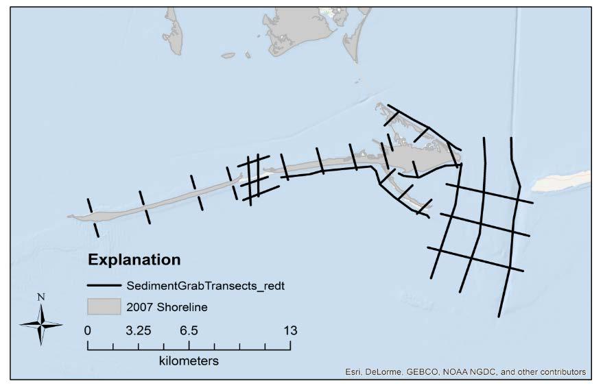 measurements ERDC: Jun Nov 2015 Sediment characterization/distribution USGS Aug 2015