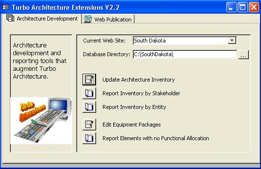 1.2.3.1. Architecture Development Tab This tab provides enhanced architecture development tools that extend the basic tools available in Turbo Architecture.