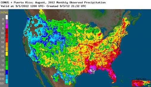 August Cumulative Rainfall Daily Harvest Corn Contract Outline
