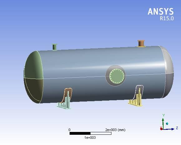 Fig. 1 solid model of Pressure Vessel designed in Catia Solid model of Pressure Vessel was designed