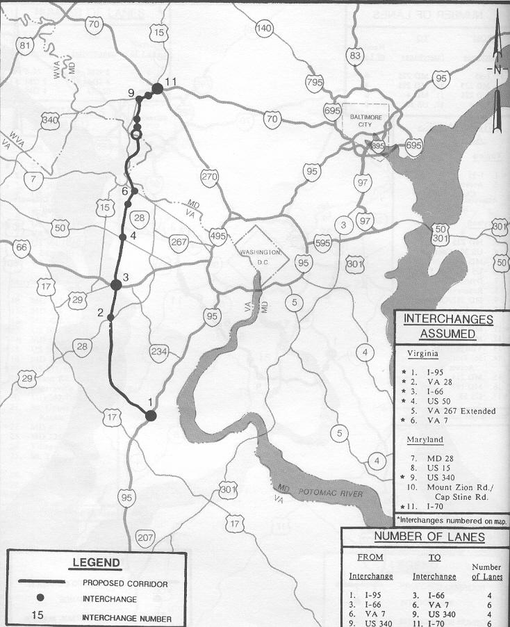 Joint MD VA Regional Bypass Study Western Corridor 1990 Traffic volumes of 50,000 to 77,000 vehicles/day by 2010 (2x 1990 volumes)