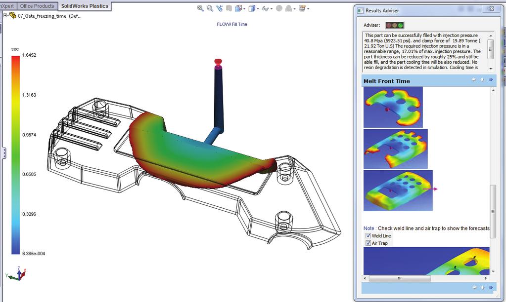 Part designers get rapid feedback on how modifications to wall thickness, gate locations, materials, or geometry can effect the manufacturing of their part, while mold designers can