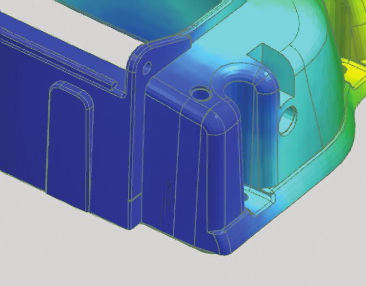 Weld-line simulation Different flow patterns also lead to a wide variety of weld-line results, which can cause cosmetic blemishes or structural issues in parts.