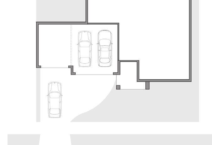 The exception to this is where the house is double storey and the second level covers 50% of the garage area. In this case, the garage can be in line with the front or side building line.