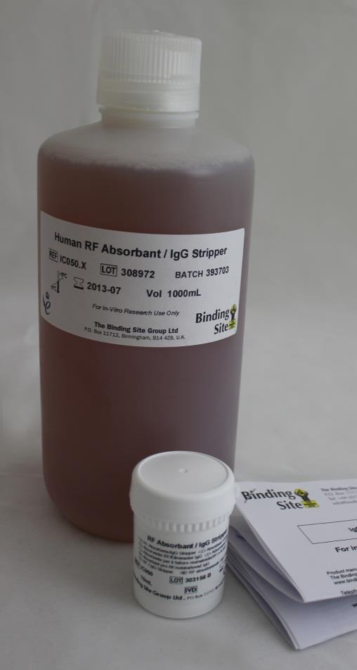 RF adsorbent reagent should be stored at 2 8º C.