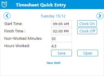 3.11.3 Recording Multiple Shifts NOTE This is only available to employees if the ConnX Administrator has enabled the ability to record multiple shifts as part of the employee's timesheet template.