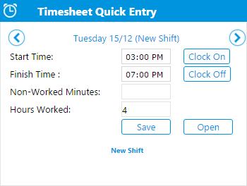 4. Enter your details for the second shift into the appropriate fields. 5. Select Save. You will now have two shifts for that date. This process can be repeated for as many shifts as you require. 3.