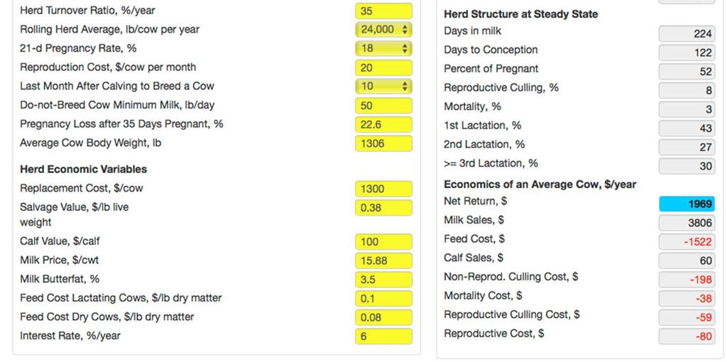 The Economic Value of a Dairy Cow