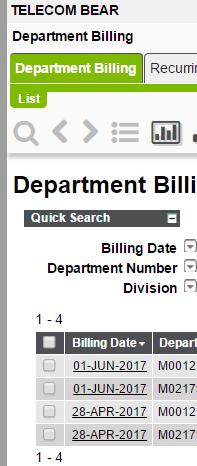 BILL DETAILS To view a report click on the Billing Date hyperlink.