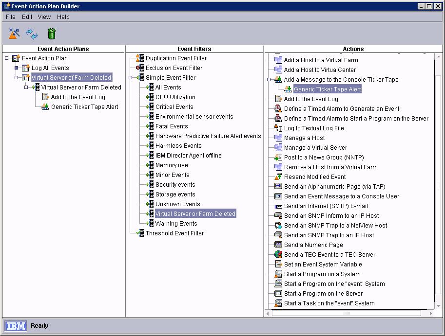 Automate With Event Action Plans IBM Virtualization Manager adds Actions